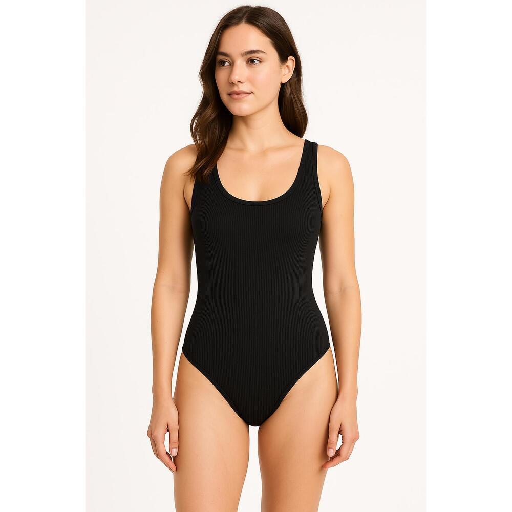 NEW Abercrombie & Fitch Soft A&F Collection Black Sleeveless Tank Bodysuit Sz XS